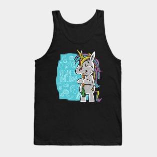 Vegan unicorn funny gift idea Tank Top